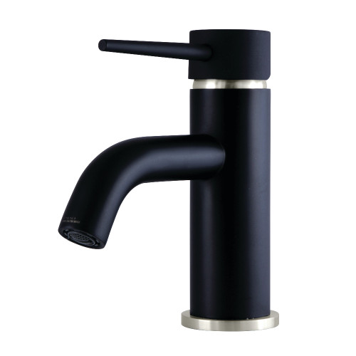 Kingston Brass Fauceture   LS8229NYL New York Single Handle Bathroom Faucet with Push Pop-Up, Matte Black/Brushed Nickel