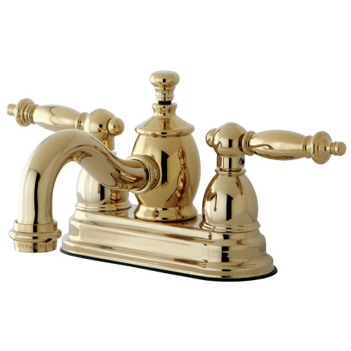 Kingston Brass KS7102TL Templeton 4 in. Centerset Bathroom Faucet, Polished Brass