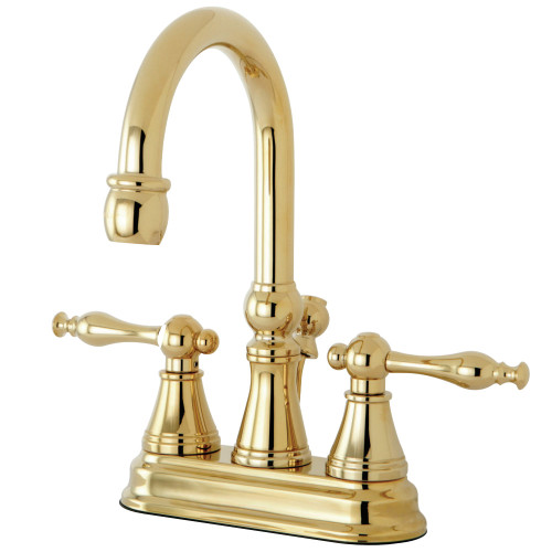 Kingston Brass KS2612NL 4 in. Centerset Bathroom Faucet, Polished Brass