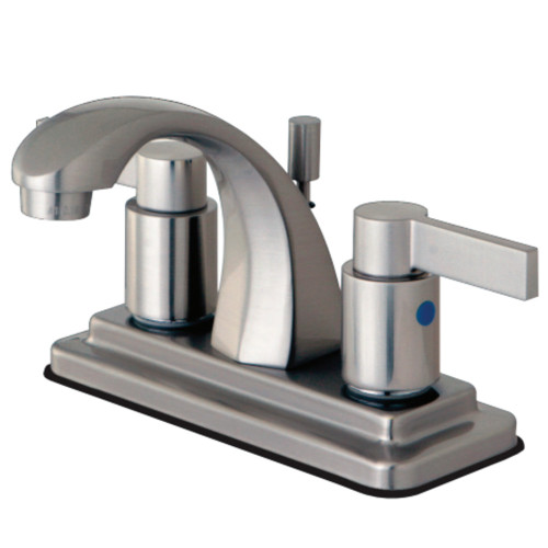 Kingston Brass KB4648NDL NuvoFusion 4 in. Centerset Bathroom Faucet, Brushed Nickel