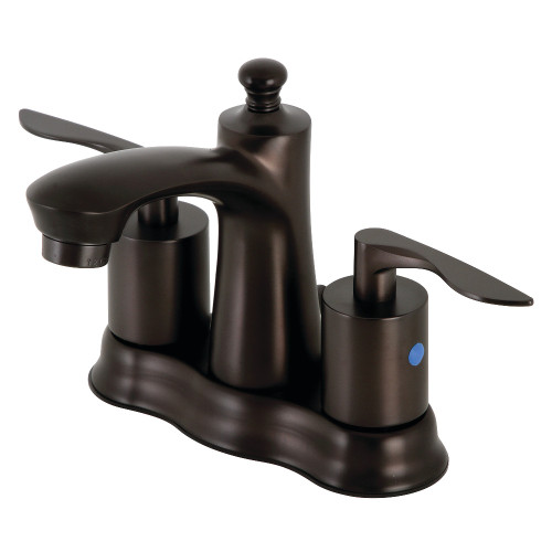 Kingston Brass FB7615SVL Two Handle 3-Hole Deck Mount 4" Centerset Bathroom Faucet with Retail Pop-Up in Oil Rubbed Bronze