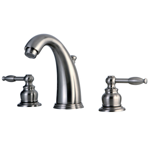 Kingston Brass KB988KL 8-Inch Widespread Two Handle Bathroom Faucet with Retail Pop-Up, Brushed Nickel