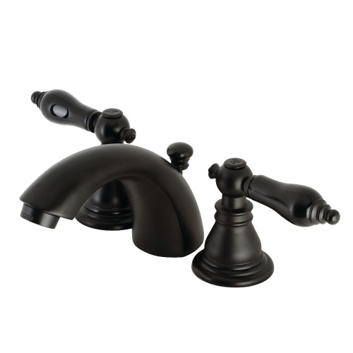 Kingston Brass KB950AKL Duchess Widespread Bathroom Faucet with Plastic Pop-Up, Matte Black