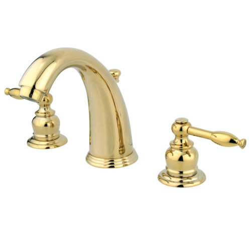 Kingston Brass GKB982KL Widespread Two Handle Bathroom Faucet, Polished Brass