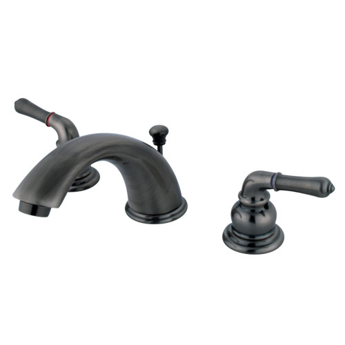 Kingston Brass GKB963 Widespread Two Handle Bathroom Faucet, Black Stainless