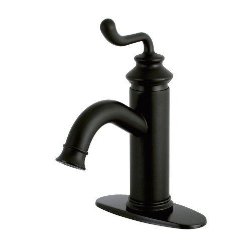 Kingston Brass Fauceture   LS5410RL Royale Single Handle Bathroom Faucet with Push Pop-Up, Matte Black