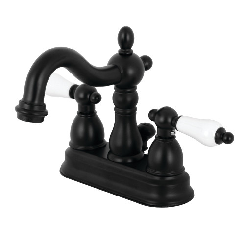 Kingston Brass KB1600PL Heritage 4 in. Centerset Bathroom Faucet, Matte Black