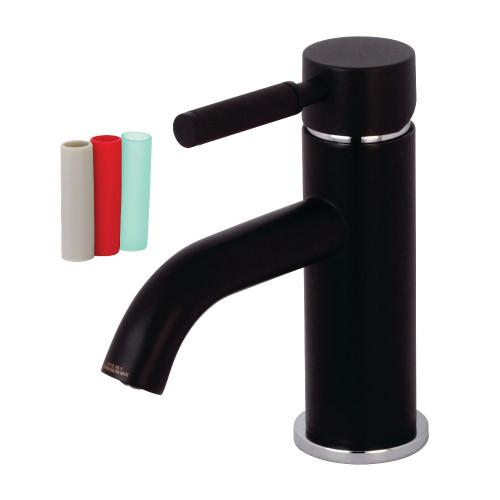 Kingston Brass Fauceture  LS8227DKL Kaiser Single Handle Bathroom Faucet with Push Pop-Up, Matte Black/Polished Chrome