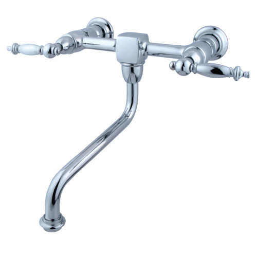 Kingston Brass KS1211TL Heritage Two Handle Wall Mount Bathroom Faucet, Polished Chrome