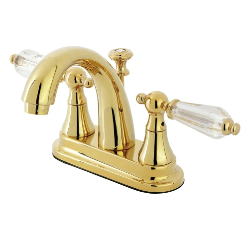 Kingston Brass KS7612WLL 4 in. Centerset Bathroom Faucet, Polished Brass