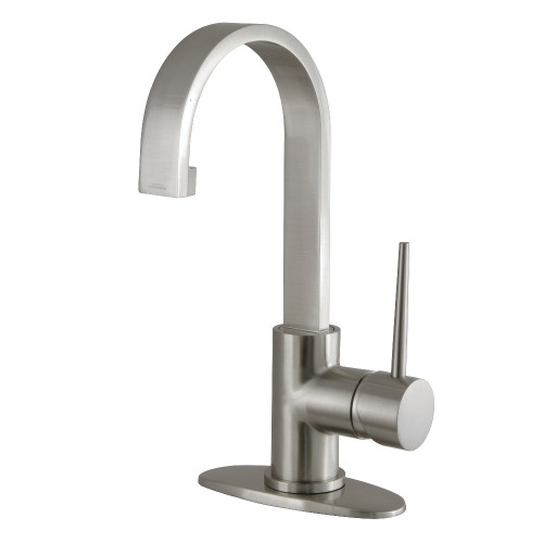 Kingston Brass Fauceture   LS8218NYL New York Single Handle Bathroom Faucet Drain, Brushed Nickel