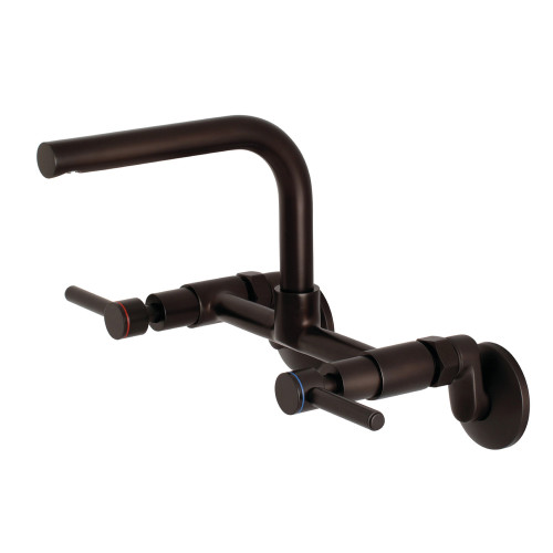 Kingston Brass  Concord 8-Inch Adjustable Center Wall Mount Kitchen Faucet, Oil Rubbed Bronze - KS412ORB