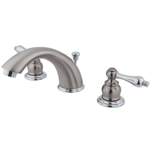 Kingston Brass KB977AL Victorian Widespread Two Handle Bathroom Faucet, Brushed Nickel/Polished Chrome