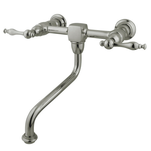 Kingston Brass KS1218NL Two Handle Wall Mount Bathroom Faucet, Brushed Nickel