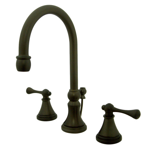 Kingston Brass KS2985BL 8 in. Widespread Two Handle Bathroom Faucet, Oil Rubbed Bronze
