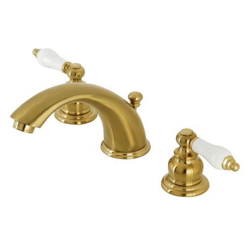 Kingston Brass KB967PLSB Magellan Widespread Two Handle Bathroom Faucet, Brushed Brass