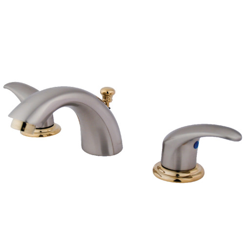 Kingston Brass KB6959LL Mini-Widespread Bathroom Faucet, Brushed Nickel/Polished Brass