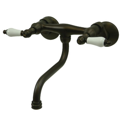 Kingston Brass KS516ORB Two Handle Wall Mount Bathroom Faucet, Oil Rubbed Bronze