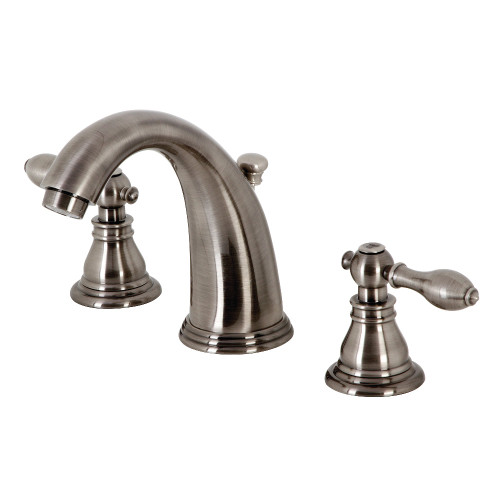 Kingston Brass KB983ACL American Classic Widespread Two Handle Bathroom Faucet with Retail Pop-Up, Black Stainless