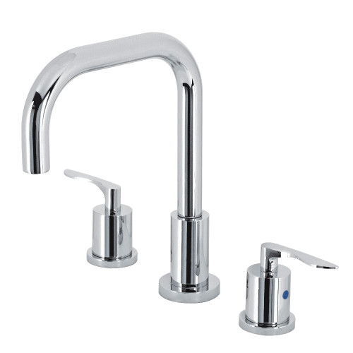 Kingston Brass FSC8931SVL Serena Widespread Two Handle Bathroom Faucet with Brass Pop-Up, Polished Chrome