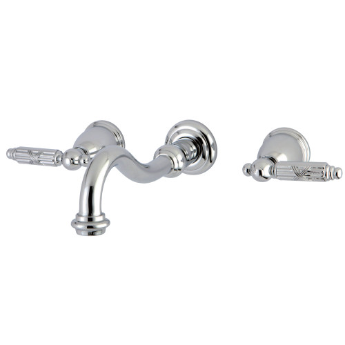 Kingston Brass KS3121GL Two Handle Wall Mount Bathroom Faucet, Polished Chrome