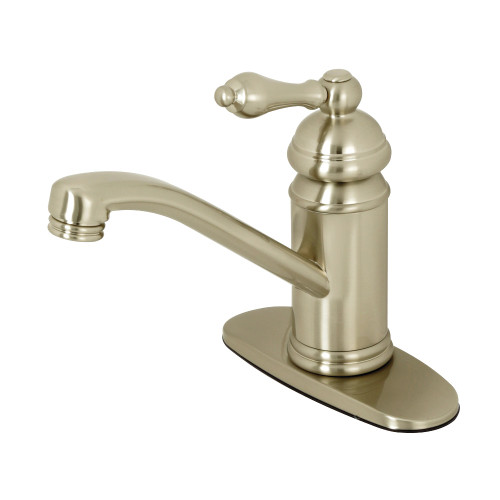 Kingston Brass KS3408AL Vintage Single Handle Bathroom Faucet with Push Pop-Up, Brushed Nickel