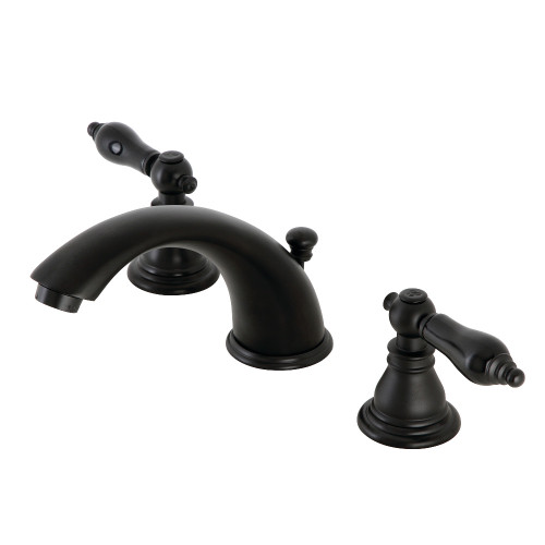 Kingston Brass KB960AKL Duchess Widespread Two Handle Bathroom Faucet with Plastic Pop-Up, Matte Black