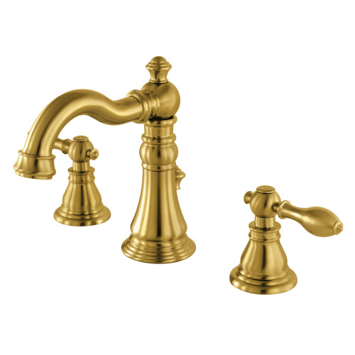 Kingston Brass Fauceture   FSC1973ACL American Classic Widespread Two Handle Bathroom Faucet, Brushed Brass