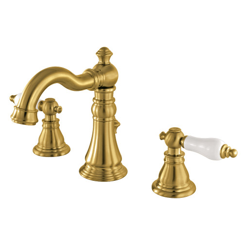 Kingston Brass Fauceture  FSC1973APL American Patriot Widespread Two Handle Bathroom Faucet, Brushed Brass