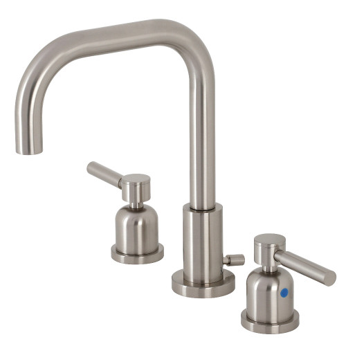 Kingston Brass FSC8938DL Concord Widespread Two Handle Bathroom Faucet with Brass Pop-Up, Brushed Nickel