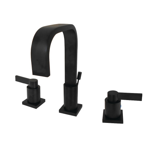 Kingston Brass Fauceture  FSC8960NDL NuvoFusion Widespread Two Handle Bathroom Faucet, Matte Black