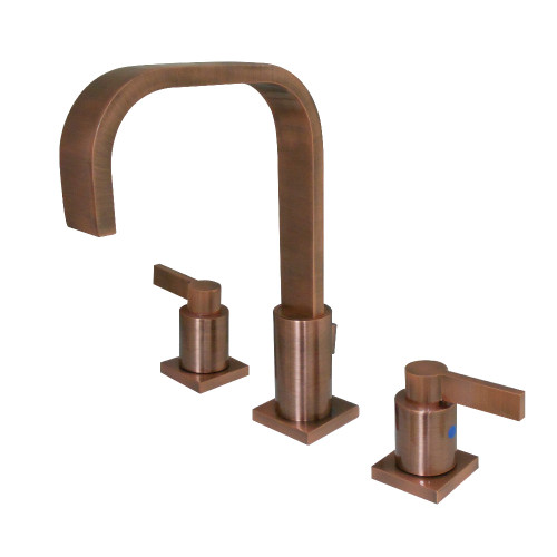 Kingston Brass Fauceture  FSC896NDLAC NuvoFusion Widespread Two Handle Bathroom Faucet, Antique Copper