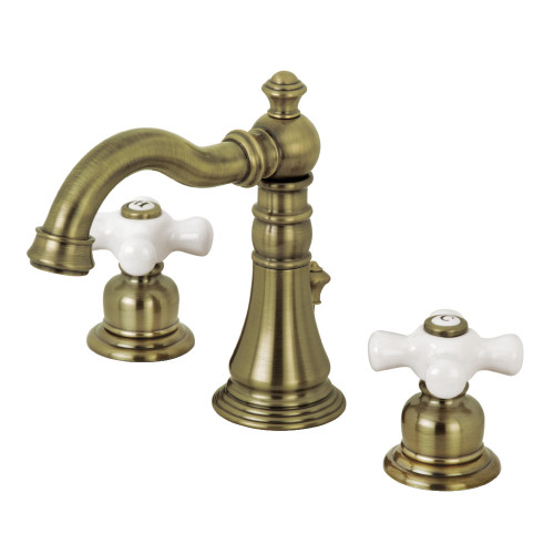 Kingston Brass Fauceture  FSC19733PX American Classic Widespread Two Handle Bathroom Faucet, Antique Brass
