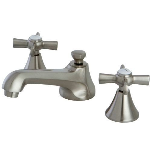 Kingston Brass KS4478ZX 8 in. Widespread Two Handle Bathroom Faucet, Brushed Nickel