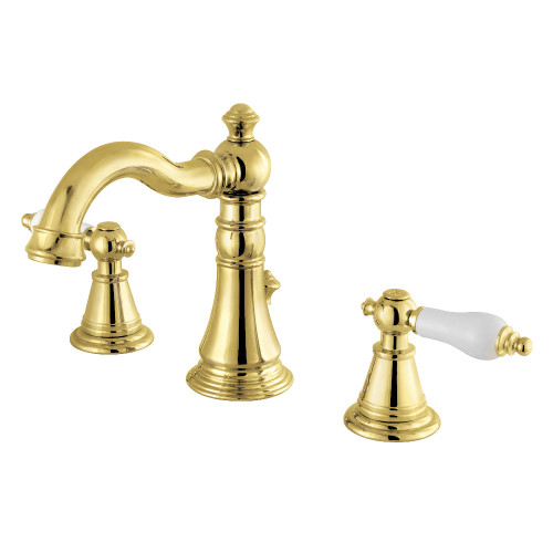 Kingston Brass Fauceture   FSC1972PL English Classic Widespread Two Handle Bathroom Faucet, Polished Brass