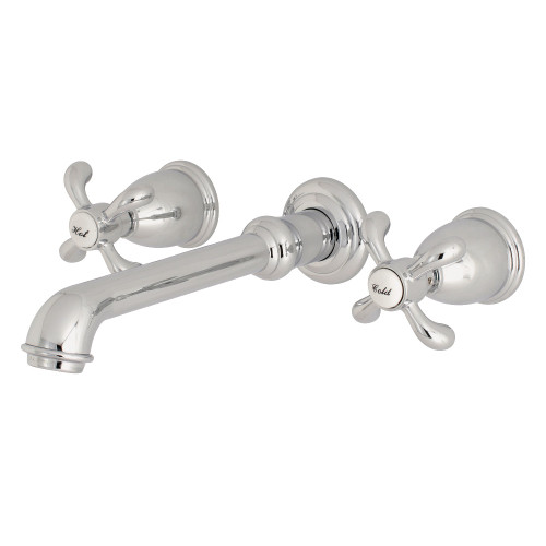 Kingston Brass KS7121TX Two Handle Wall Mount Bathroom Faucet, Polished Chrome