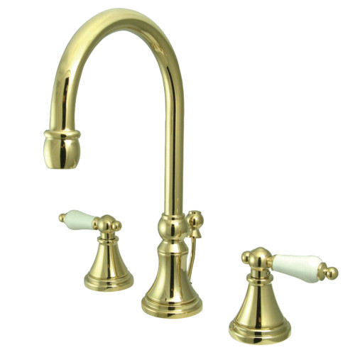 Kingston Brass KS2982PL Governor Widespread Two Handle Bathroom Faucet, Polished Brass