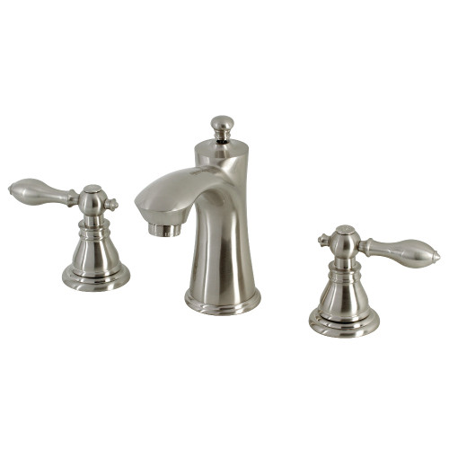 Kingston Brass KB7968ACL American Classic Widespread Two Handle Bathroom Faucet with Retail Pop-Up, Brushed Nickel