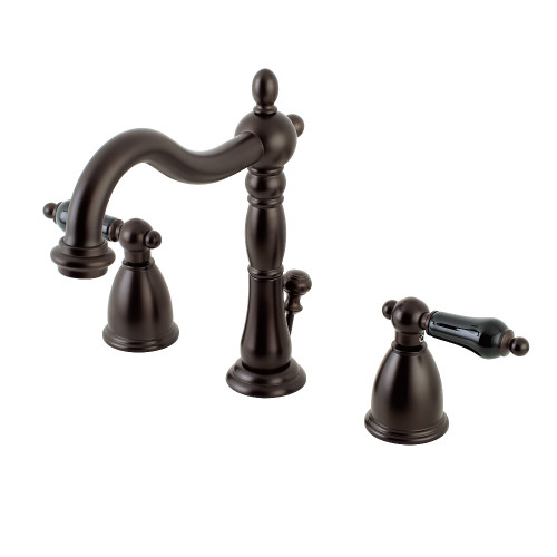 Kingston Brass KB1975PKL Duchess Widespread Two Handle Bathroom Faucet with Plastic Pop-Up, Oil Rubbed Bronze