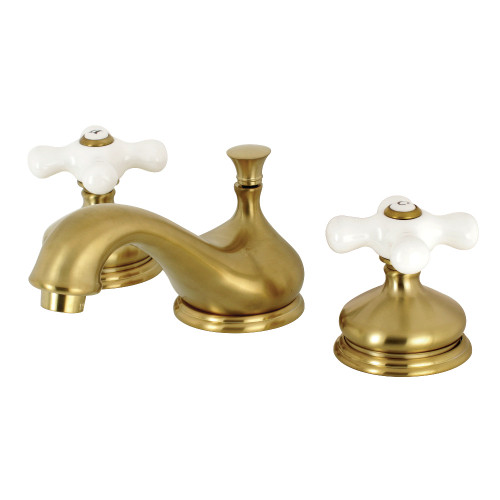 Kingston Brass KS1167PX 8 in. Widespread Two Handle Bathroom Faucet, Brushed Brass
