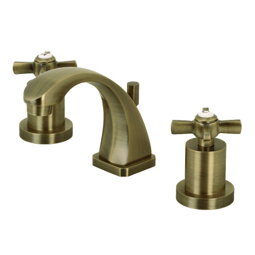 Kingston Brass KS4943ZX Millennium 8" Widespread Two Handle Bathroom Faucet, Antique Brass