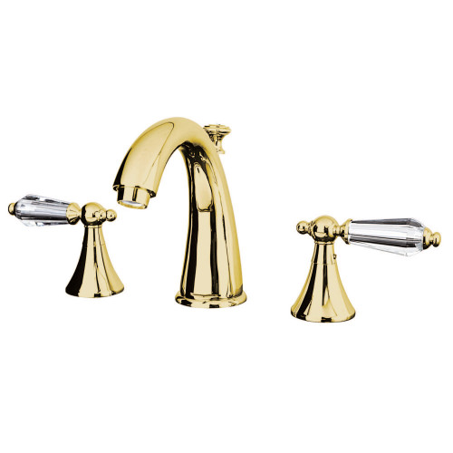 Kingston Brass Aqua Eden KS2972WLL 8 in. Widespread Two Handle Bathroom Faucet, Polished Brass