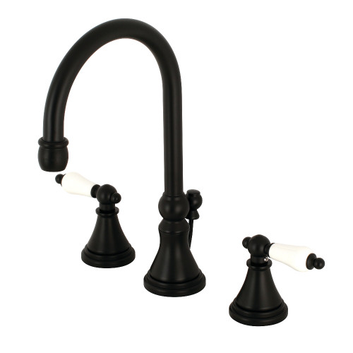 Kingston Brass KS2980PL Governor Widespread Two Handle Bathroom Faucet, Matte Black