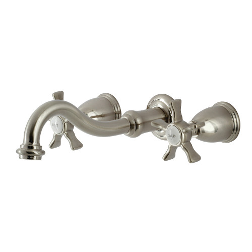 Kingston Brass KS3128NX Hamilton Two-Handle Wall Mount Bathroom Faucet, Brushed Nickel