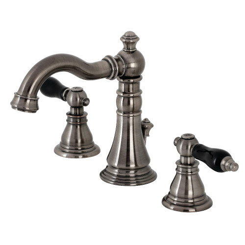 Kingston Brass Fauceture   FSC1974AKL Duchess Widespread Two Handle Bathroom Faucet with Retail Pop-Up, Black Stainless