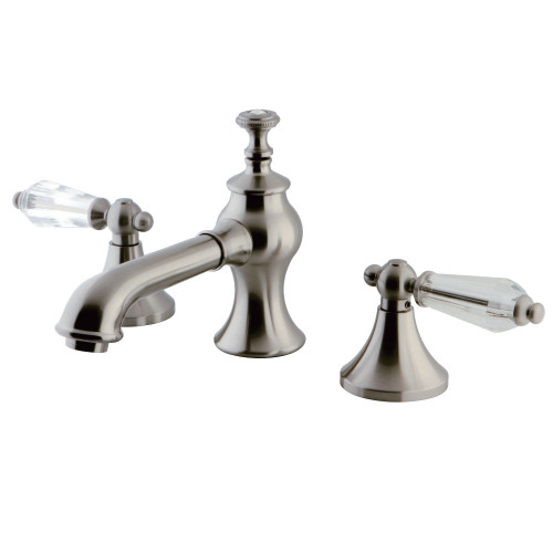 Kingston Brass KC7068WLL 8 in. Widespread Two Handle Bathroom Faucet, Brushed Nickel