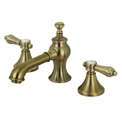 Kingston Brass KC7063BAL Heirloom 8 in. Widespread Two Handle Bathroom Faucet, Antique Brass