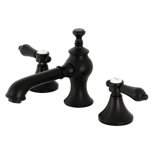 Kingston Brass KC7060BAL Heirloom 8 in. Widespread Two Handle Bathroom Faucet, Matte Black