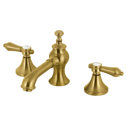 Kingston Brass KC7067BAL Heirloom 8 in. Widespread Two Handle Bathroom Faucet, Brushed Brass