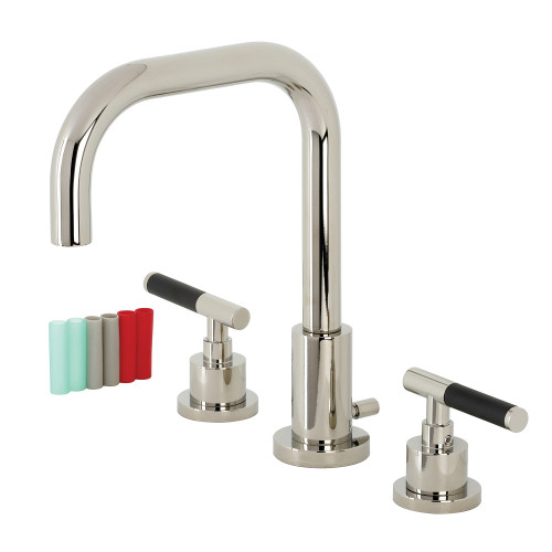 Kingston Brass Fauceture   FSC8939CKL Kaiser Widespread Two Handle Bathroom Faucet with Brass Pop-Up, Polished Nickel